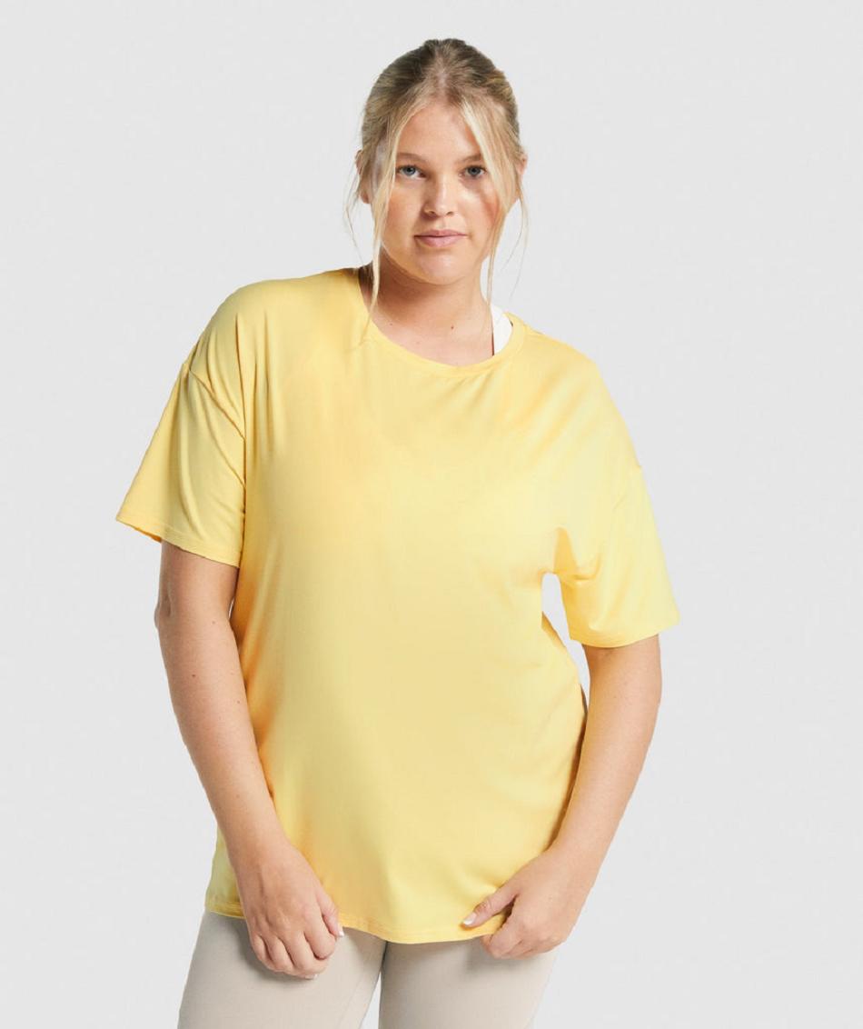 Gymshark Whitney Oversized Ženske T Shirts Žute | HR 3279WNB